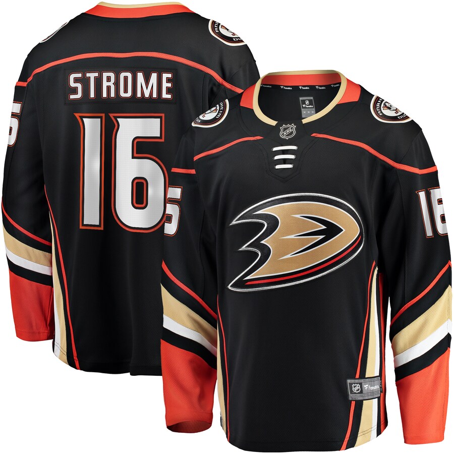 Men's Anaheim Ducks Ryan Strome Fanatics Branded Black Home Breakaway Jersey - U-jersey