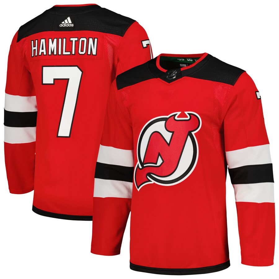Men's New Jersey Devils Dougie Hamilton adidas Red Home Primegreen Authentic Player Jersey - U-jersey