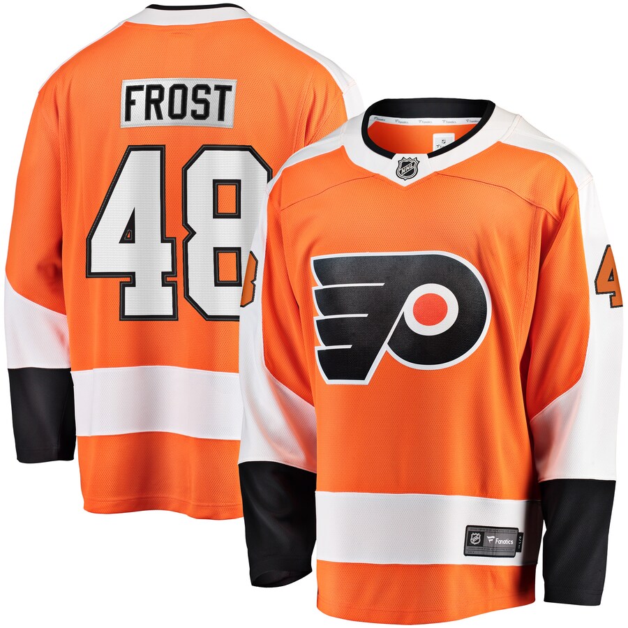 Men's Philadelphia Flyers Morgan Frost Fanatics Branded Orange Breakaway Player Jersey - U-jersey