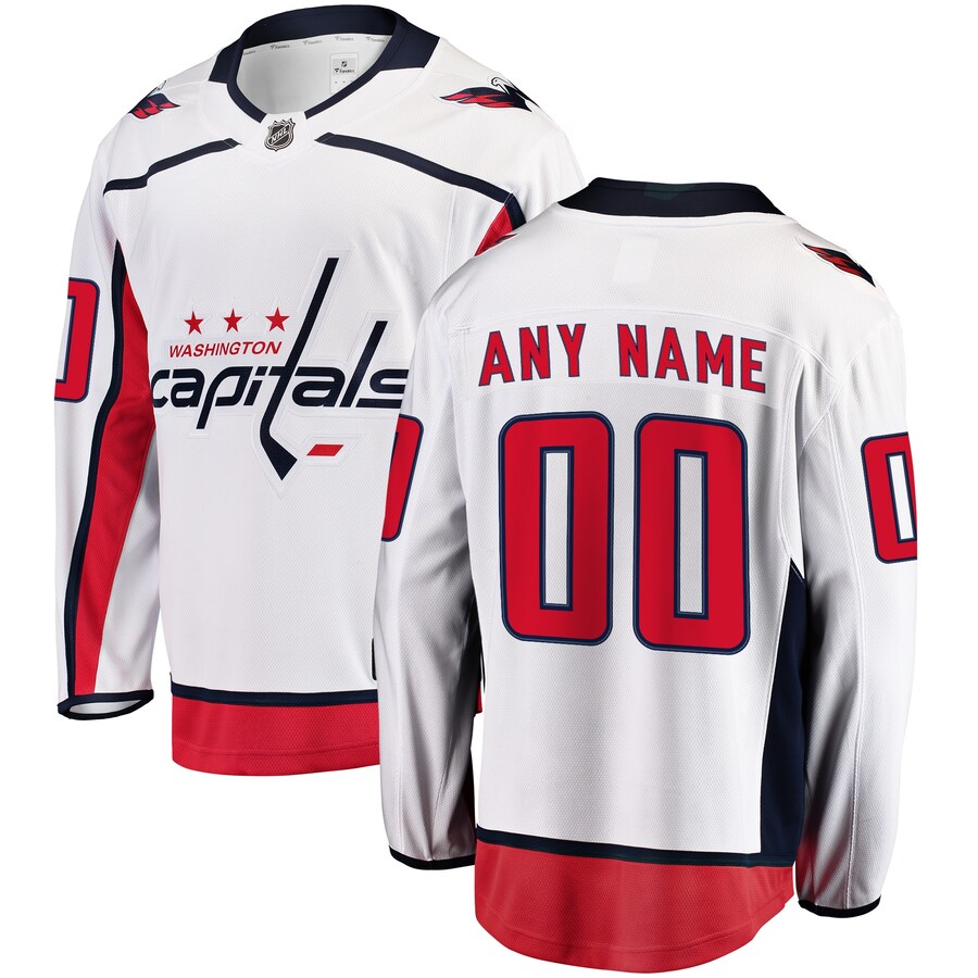 Men's Washington Capitals Fanatics Branded White Away Breakaway Custom Jersey - U-jersey