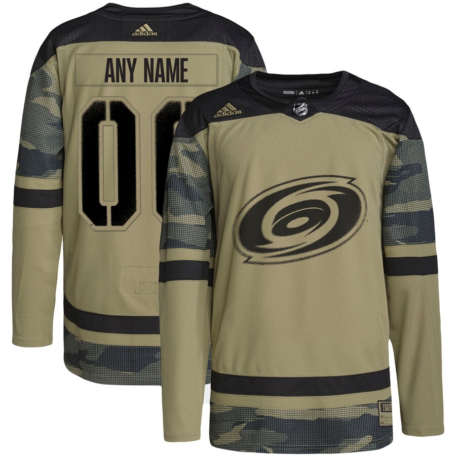 Men's Carolina Hurricanes adidas Camo Military Appreciation Team Authentic Custom Practice Jersey - U-jersey