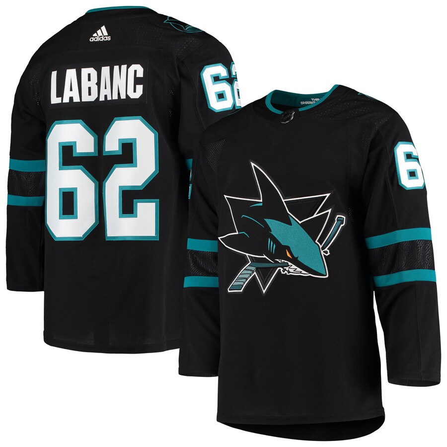 Men's San Jose Sharks Kevin Labanc adidas Black Alternate Authentic Jersey - U-jersey