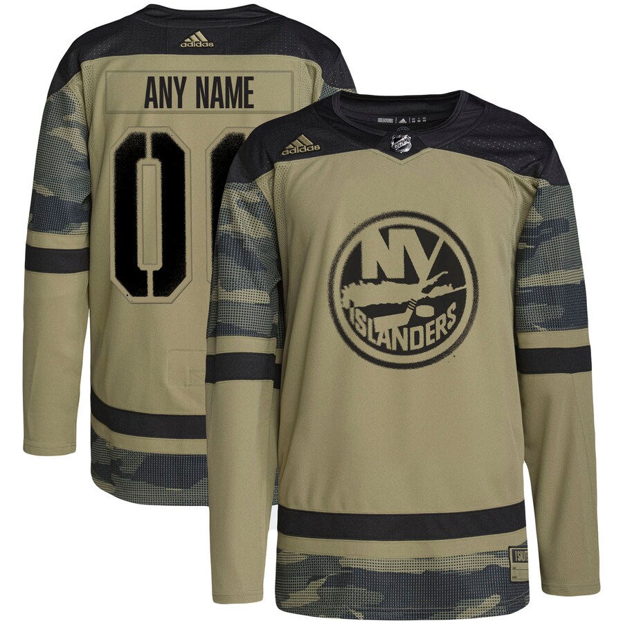 Men's New York Islanders adidas Camo Military Appreciation Team Authentic Custom Practice Jersey - U-jersey