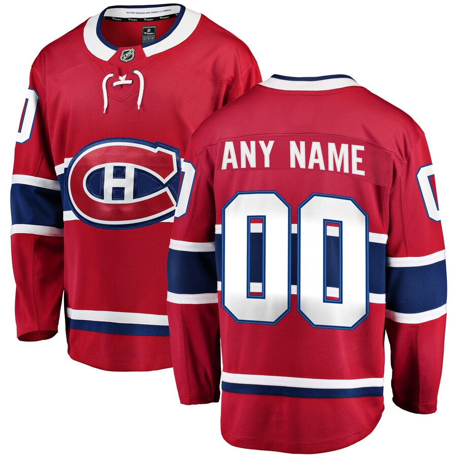 Men's Montreal Canadiens Fanatics Branded Red Home Breakaway Custom Jersey - U-jersey