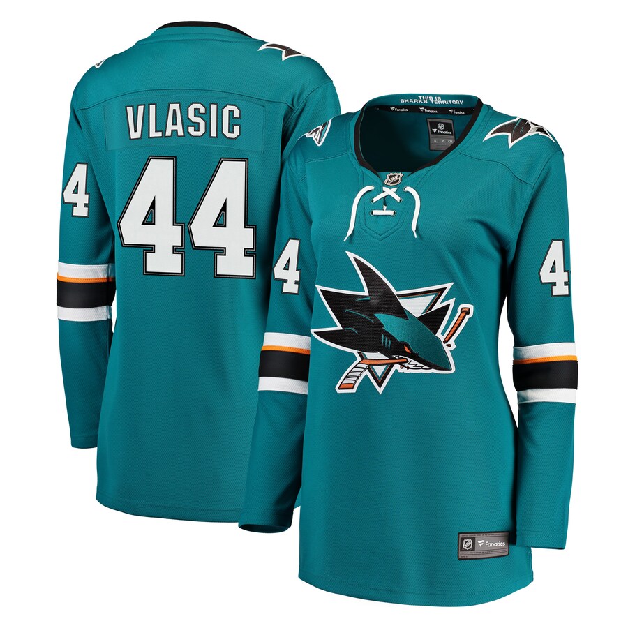 Women's San Jose Sharks Marc-Edouard Vlasic Fanatics Branded Teal Breakaway Jersey - U-jersey