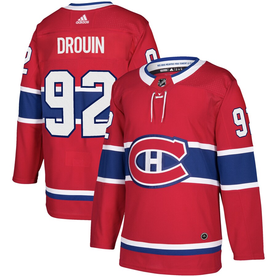 Men's Montreal Canadiens Jonathan Drouin adidas Red Authentic Player Jersey - U-jersey