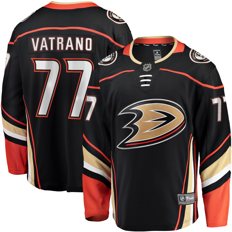 Men's Anaheim Ducks Frank Vatrano Fanatics Branded Black Home Breakaway Player Jersey - U-jersey