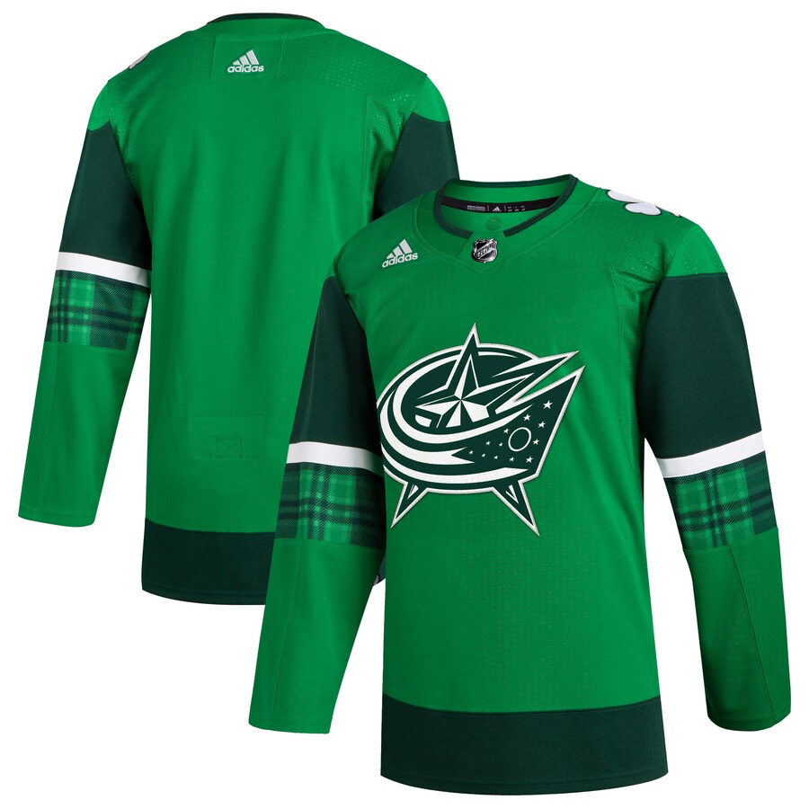 Men's Columbus Blue Jackets  adidas Kelly Green 2023 St. Patrick's Day Primegreen Authentic Jersey - U-jersey