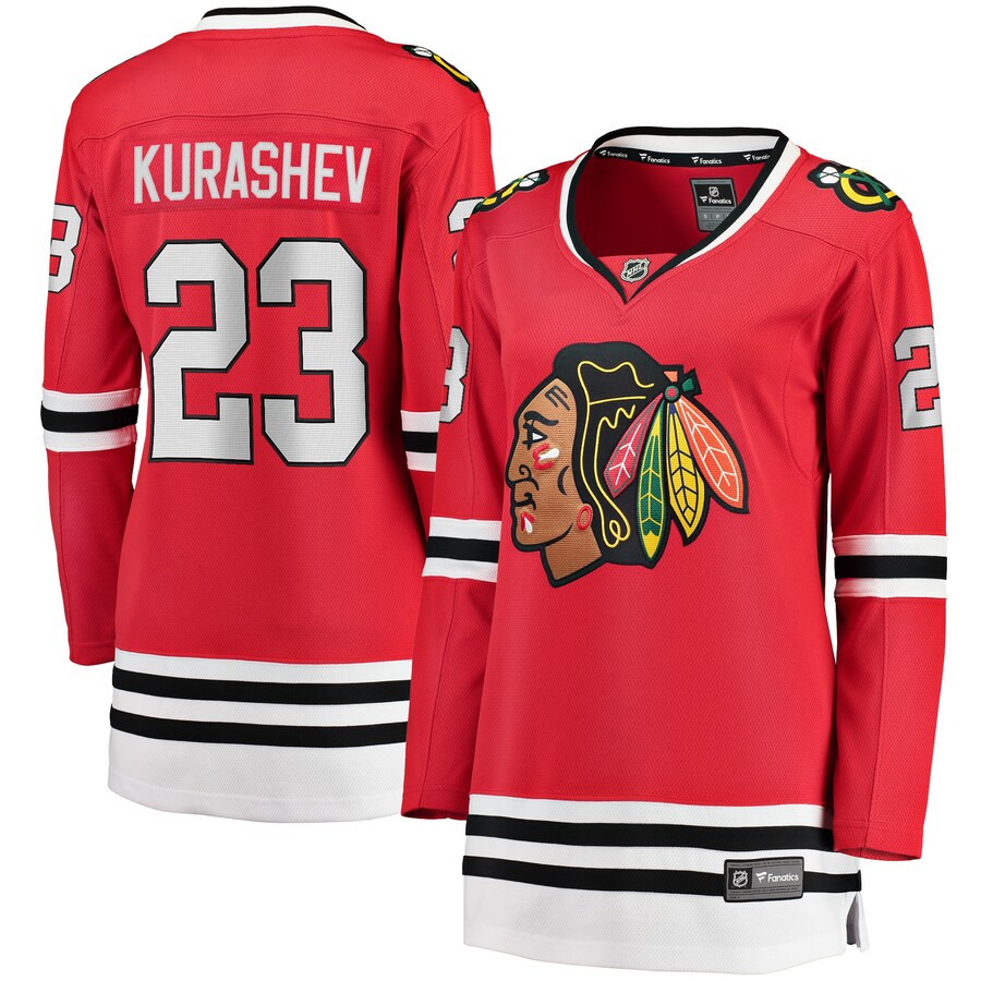 Women's Chicago Blackhawks Philipp Kurashev Fanatics Branded Red Home Breakaway Player Jersey - U-jersey