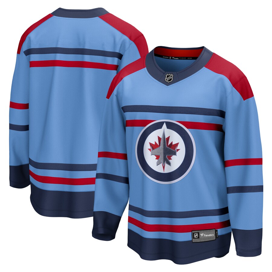 Men's Winnipeg Jets  Fanatics Branded Light Blue Anniversary Premier Breakaway Jersey - U-jersey