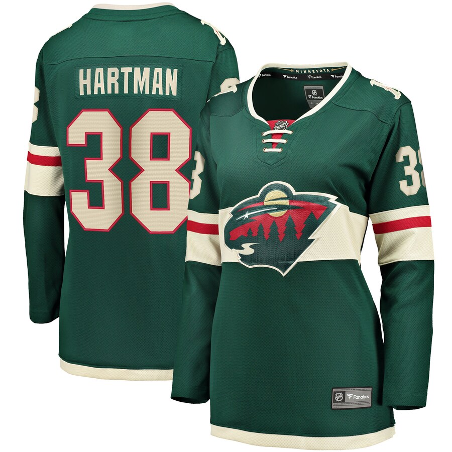 Women's Minnesota Wild Ryan Hartman Fanatics Branded Green Home Breakaway Player Jersey - U-jersey