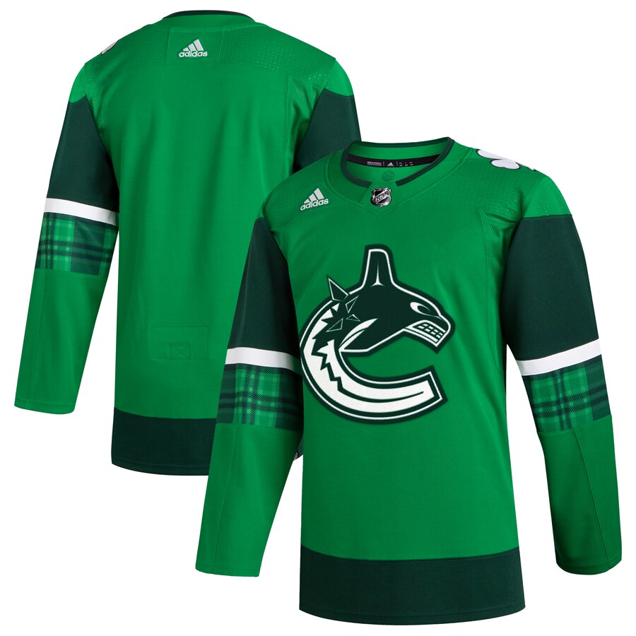 Men's Vancouver Canucks  adidas Kelly Green 2023 St. Patrick's Day Primegreen Authentic Jersey - U-jersey