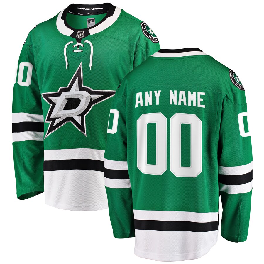 Men's Dallas Stars Fanatics Branded Green Home Breakaway Custom Jersey - U-jersey