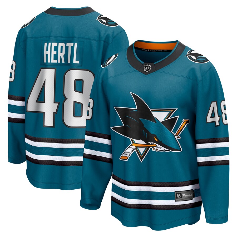 Men's San Jose Sharks Tomas Hertl Fanatics Branded Teal Home Breakaway Player Jersey - U-jersey