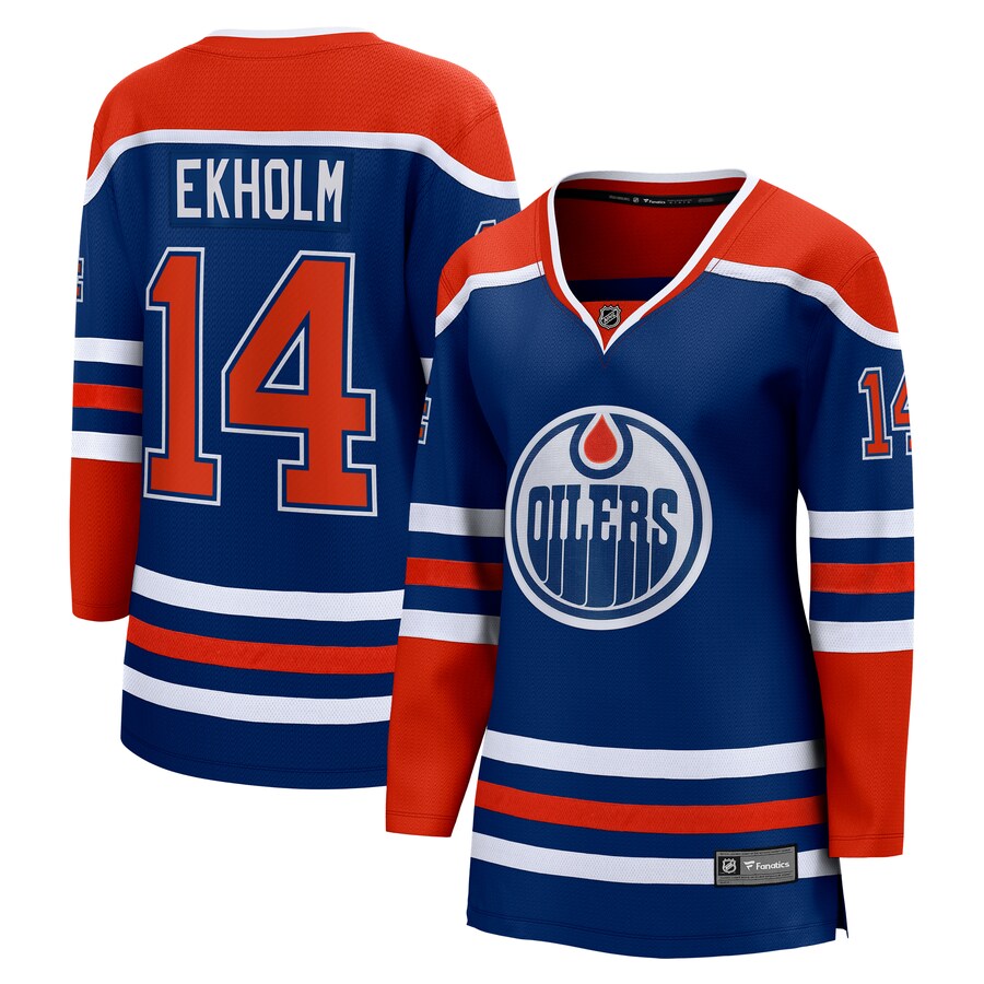 Women's Edmonton Oilers Mattias Ekholm Fanatics Branded Royal Home Breakaway Jersey - U-jersey