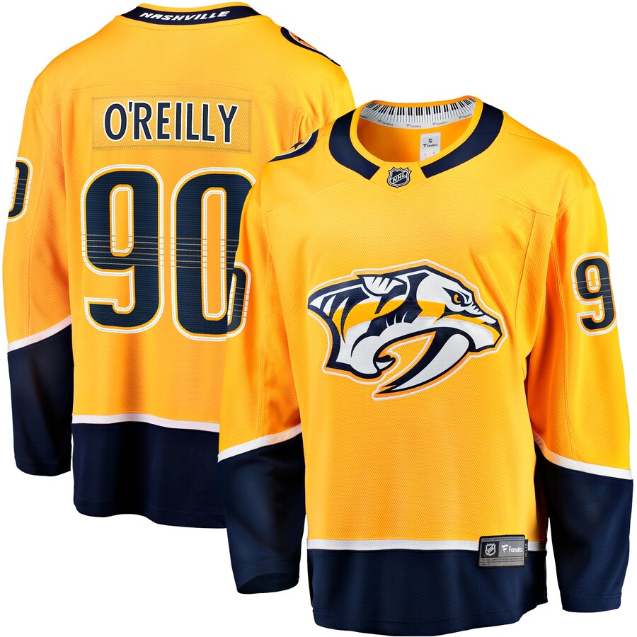 Men's Nashville Predators Ryan O'Reilly Fanatics Branded Gold Home Premier Breakaway Player Jersey - U-jersey