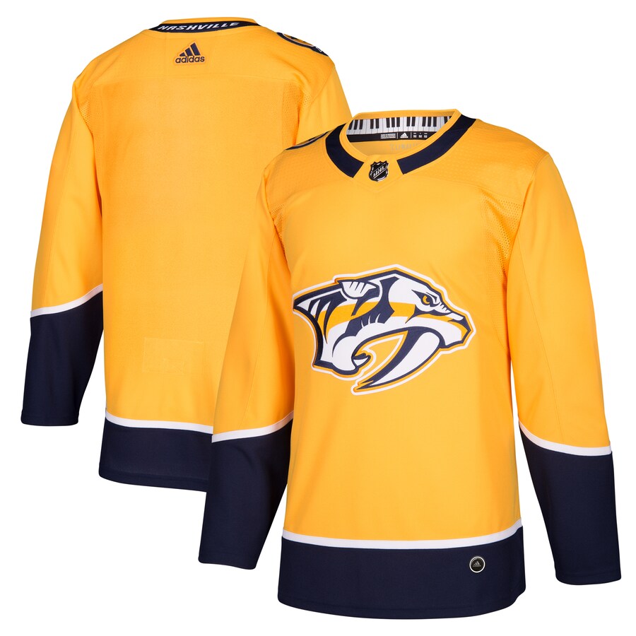 Men's Nashville Predators adidas Gold Home Authentic Blank Jersey - U-jersey