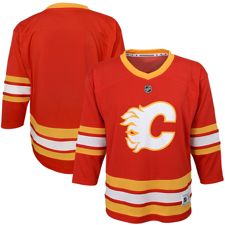 Youth Calgary Flames Red Home Replica Blank Jersey - U-jersey