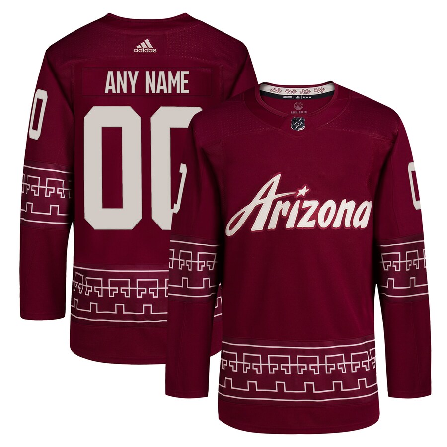 Men's Arizona Coyotes  adidas Garnet Alternate Authentic Pro Primegreen Custom Jersey - U-jersey
