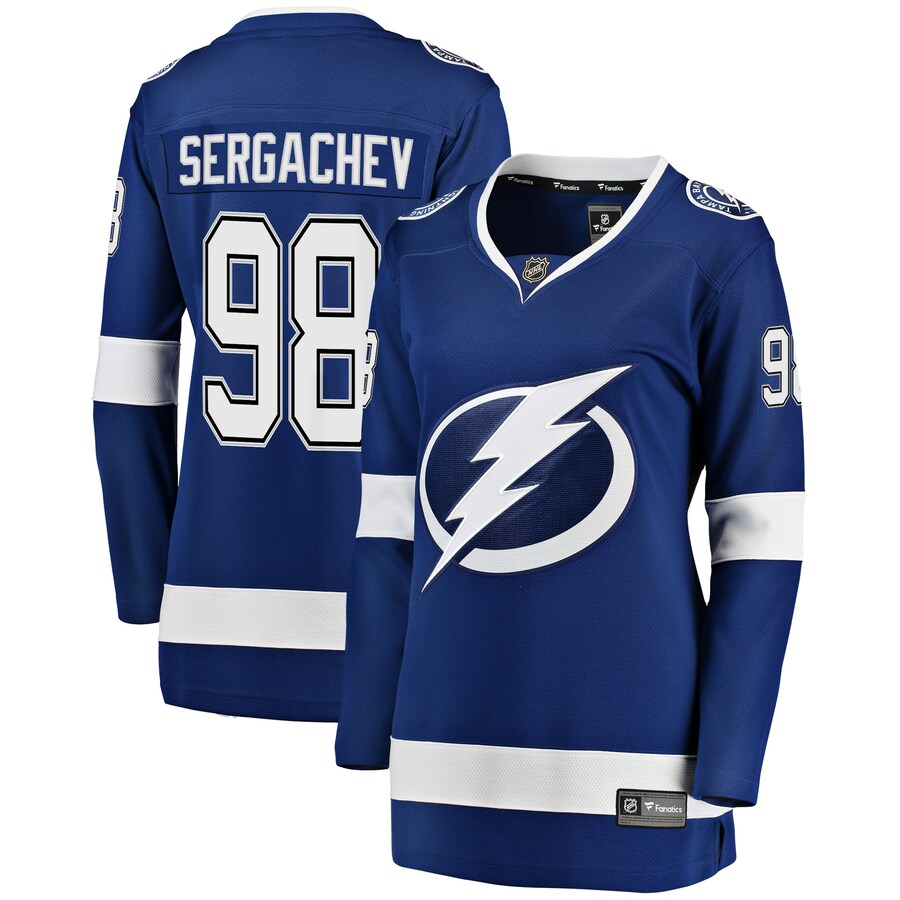 Women's Tampa Bay Lightning Mikhail Sergachev Fanatics Branded Blue Breakaway Player Jersey - U-jersey