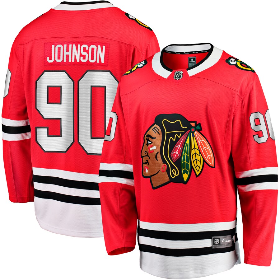 Men's Chicago Blackhawks Tyler Johnson Fanatics Branded Red Home Team Breakaway Player Jersey - U-jersey