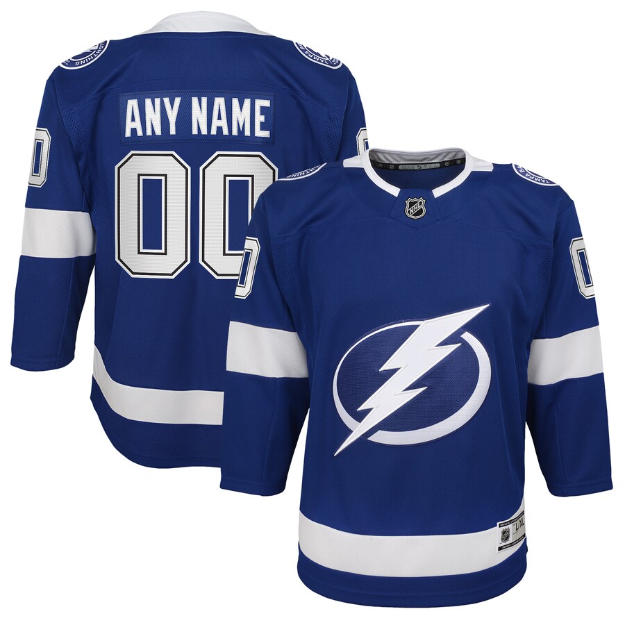 Youth Tampa Bay Lightning Blue Home Custom Premier Jersey - U-jersey