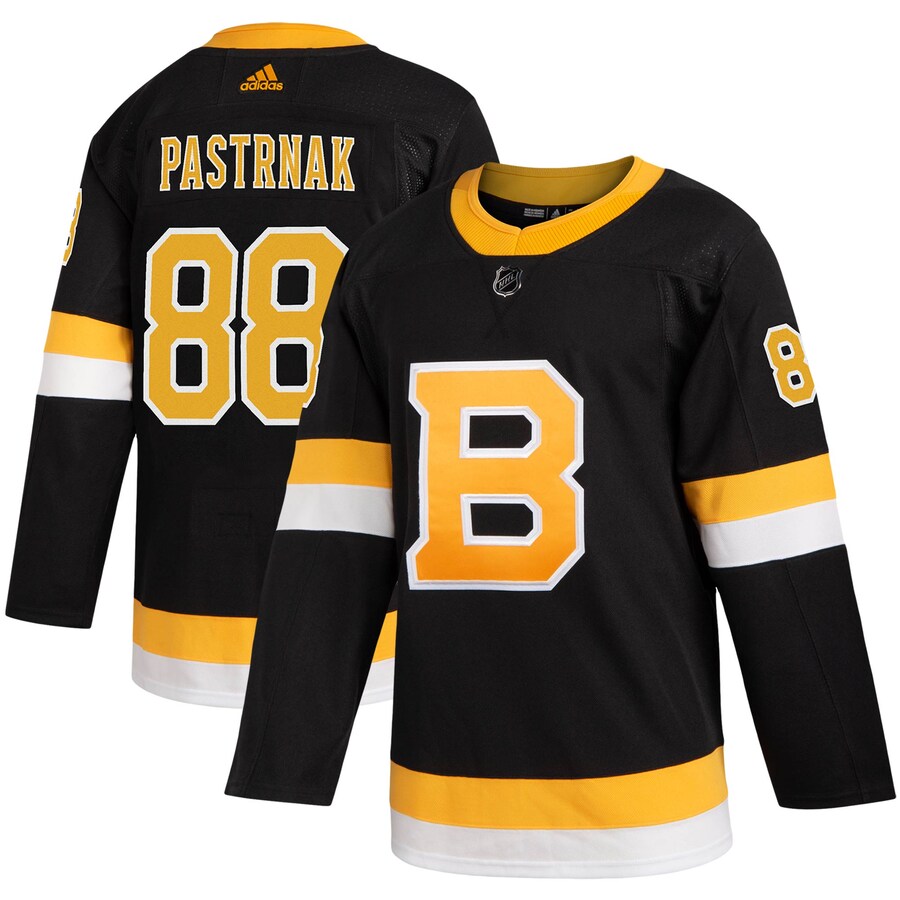 Men's Boston Bruins David Pastrnak adidas Black Alternate Authentic Player Jersey - U-jersey