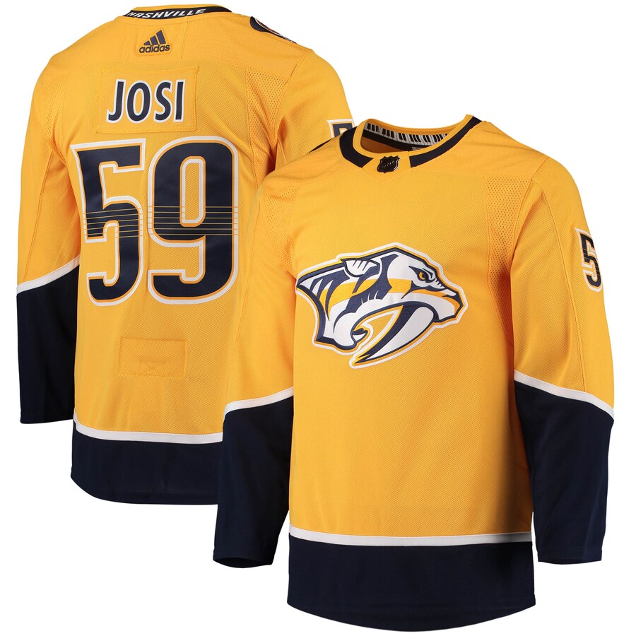 Men's Nashville Predators Roman Josi adidas Gold Home Primegreen Authentic Pro Player Jersey - U-jersey