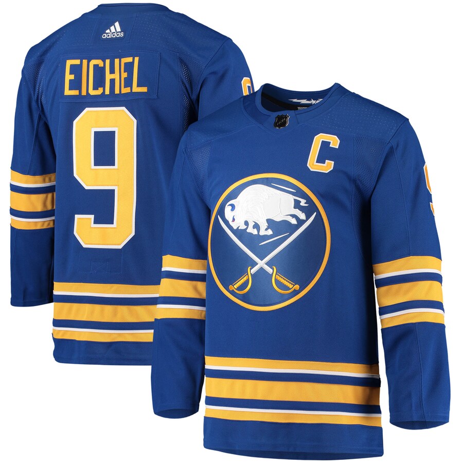 Men's Buffalo Sabres Jack Eichel adidas Royal Home Primegreen Authentic Pro Player Jersey - U-jersey