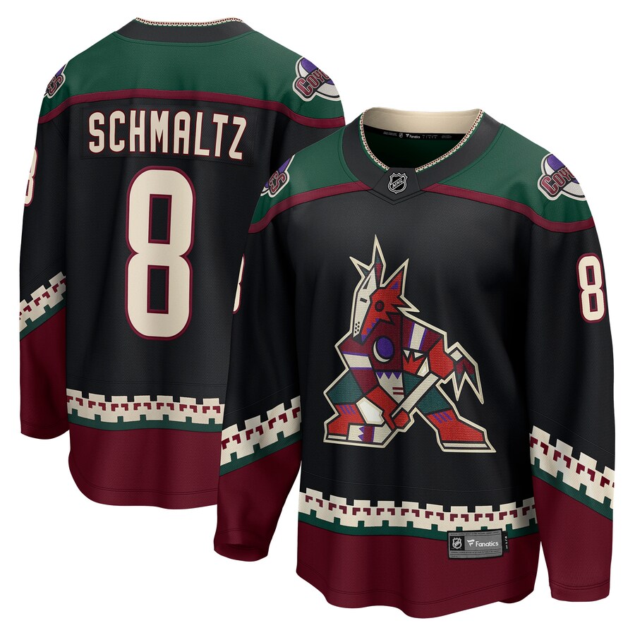 Men's Arizona Coyotes Nick Schmaltz Fanatics Branded Black Home Breakaway Player Jersey - U-jersey