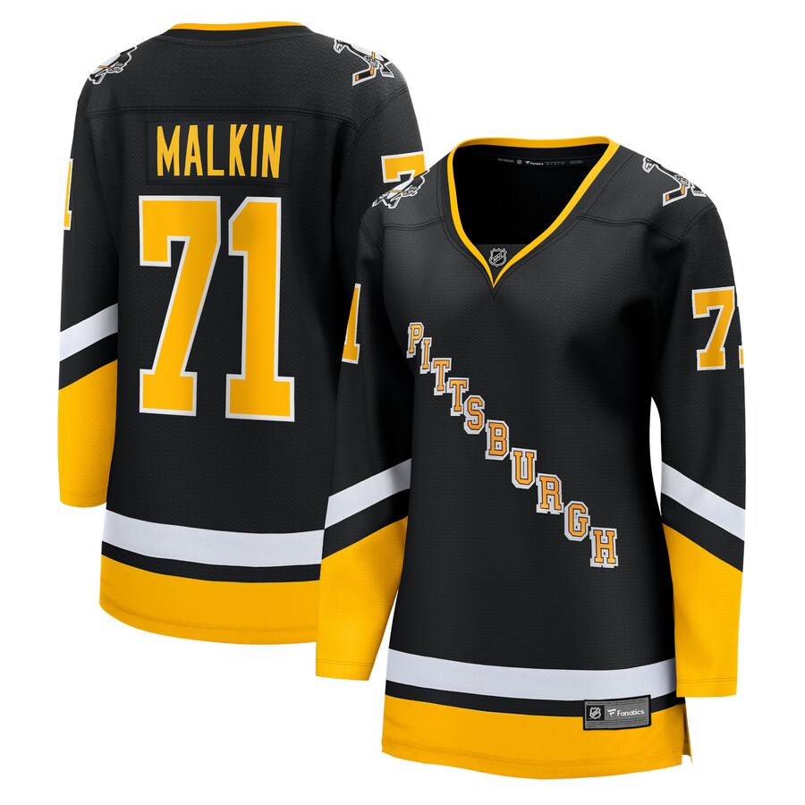 Women's Pittsburgh Penguins Evgeni Malkin Fanatics Branded Black 2021/22 Alternate Premier Breakaway Player Jersey - U-jersey