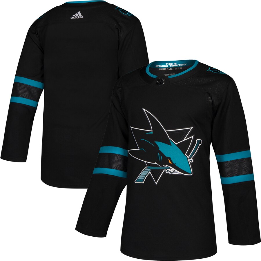 Men's San Jose Sharks adidas Black Alternate Authentic Jersey - U-jersey