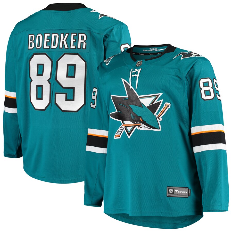 Men's San Jose Sharks Mikkel Boedker Fanatics Branded Teal Breakaway Home Player Jersey - U-jersey
