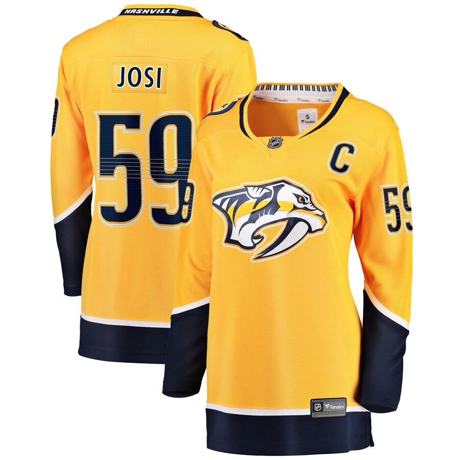 Women's Nashville Predators Roman Josi Fanatics Branded Gold Premier Breakaway Player Jersey - U-jersey