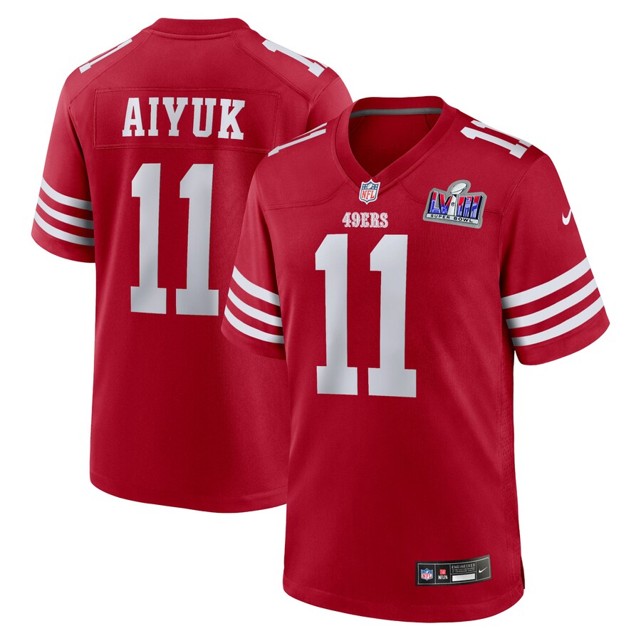 Men's San Francisco 49ers Brandon Aiyuk Nike Scarlet Super Bowl LVIII Game Jersey - U-jersey