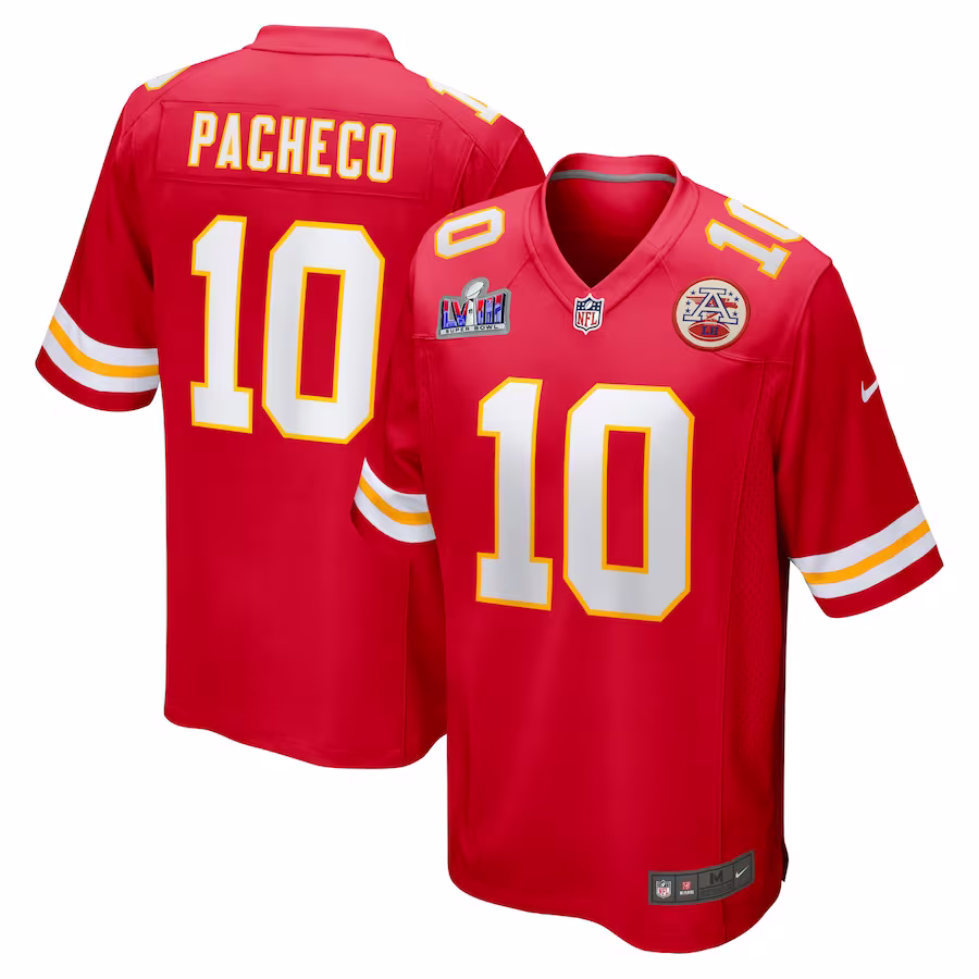 Men's Kansas City Chiefs Isiah Pacheco Nike Red Super Bowl LVIII Game Jersey - U-jersey