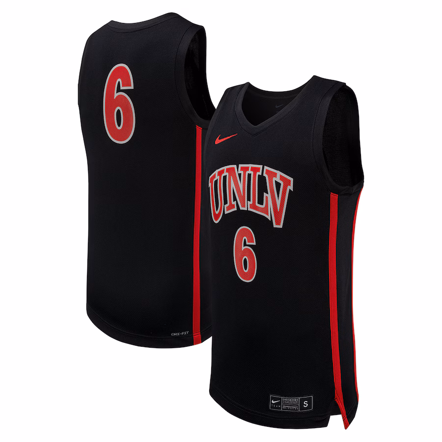 #6 UNLV Rebels Nike Replica Basketball Jersey - Black - U-jersey
