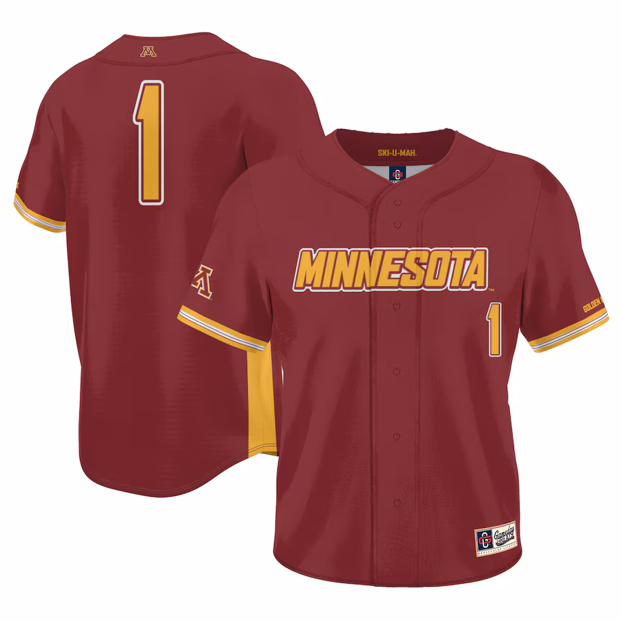 #1 Minnesota Golden Gophers GameDay Greats Youth Lightweight Baseball Jersey - Maroon - U-jersey