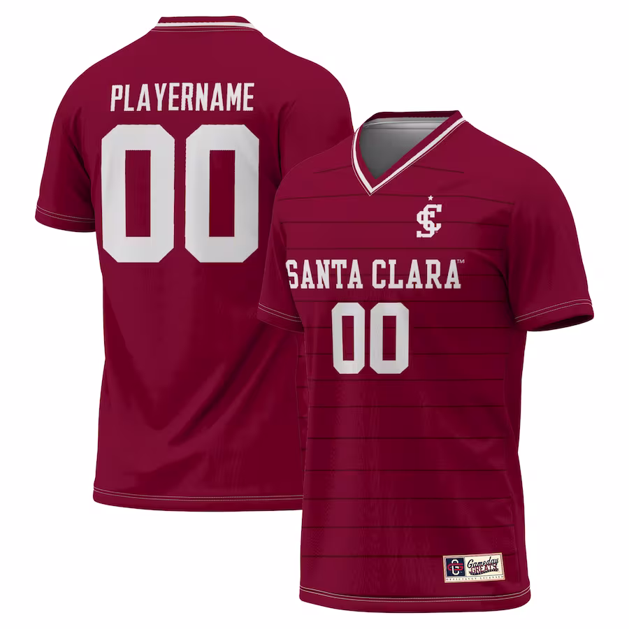 Santa Clara Broncos GameDay Greats Youth NIL Pick-A-Player Lightweight Men's Soccer Jersey - Maroon - U-jersey