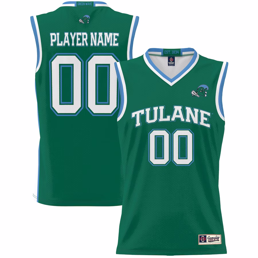 Tulane Green Wave GameDay Greats Youth NIL Pick-A-Player Lightweight Basketball Jersey - Green - U-jersey