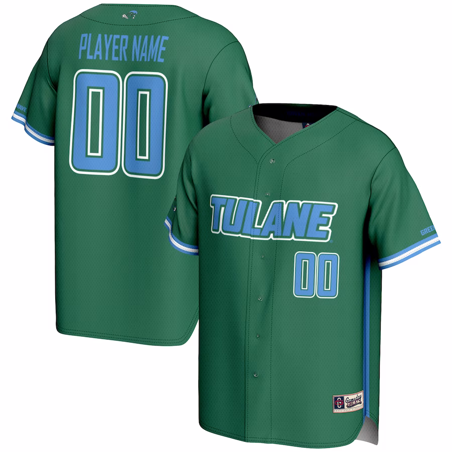 Tulane Green Wave GameDay Greats Youth NIL Pick-A-Player Lightweight Baseball Jersey - Green - U-jersey