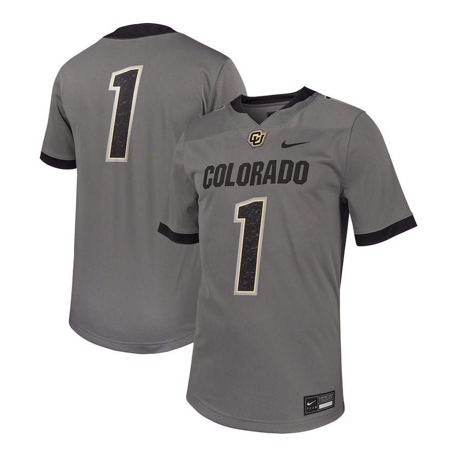 #1 Colorado Buffaloes Nike Untouchable Football Replica Jersey - Steel - U-jersey