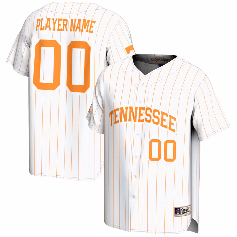 Tennessee Volunteers GameDay Greats Youth NIL Pick-A-Player Lightweight Baseball Jersey - White - U-jersey