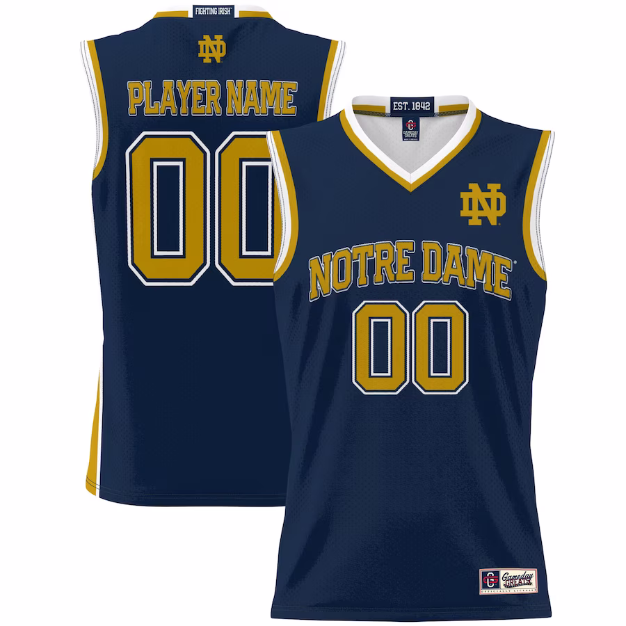 Notre Dame Fighting Irish GameDay Greats Youth NIL Pick-A-Player Lightweight Women's Basketball Jersey - Navy - U-jersey
