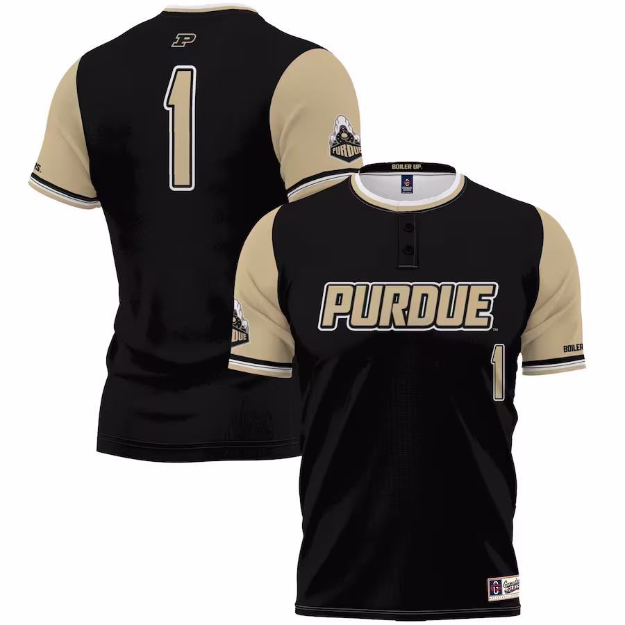 #1 Purdue Boilermakers GameDay Greats Youth Lightweight Softball Jersey - Gold - U-jersey
