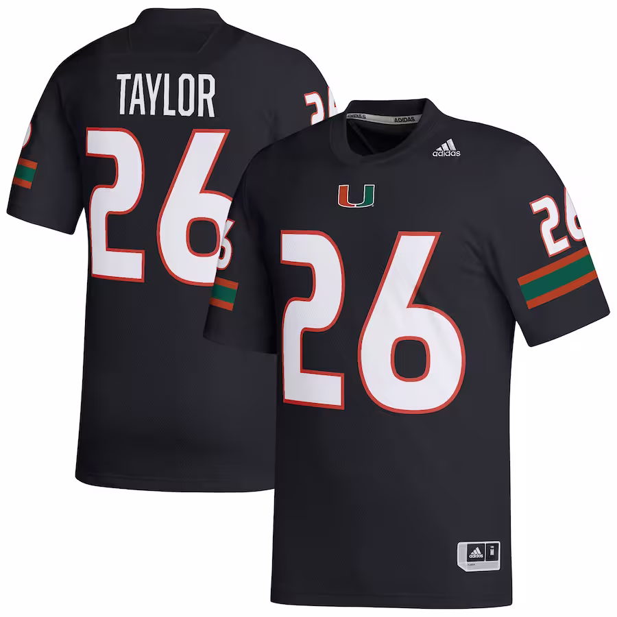 Sean Taylor Miami Hurricanes adidas Retired Football Player Jersey - Black - U-jersey