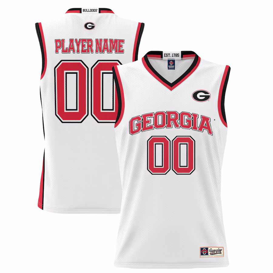 Georgia Bulldogs GameDay Greats Youth NIL Pick-A-Player Lightweight Basketball Jersey - White - U-jersey