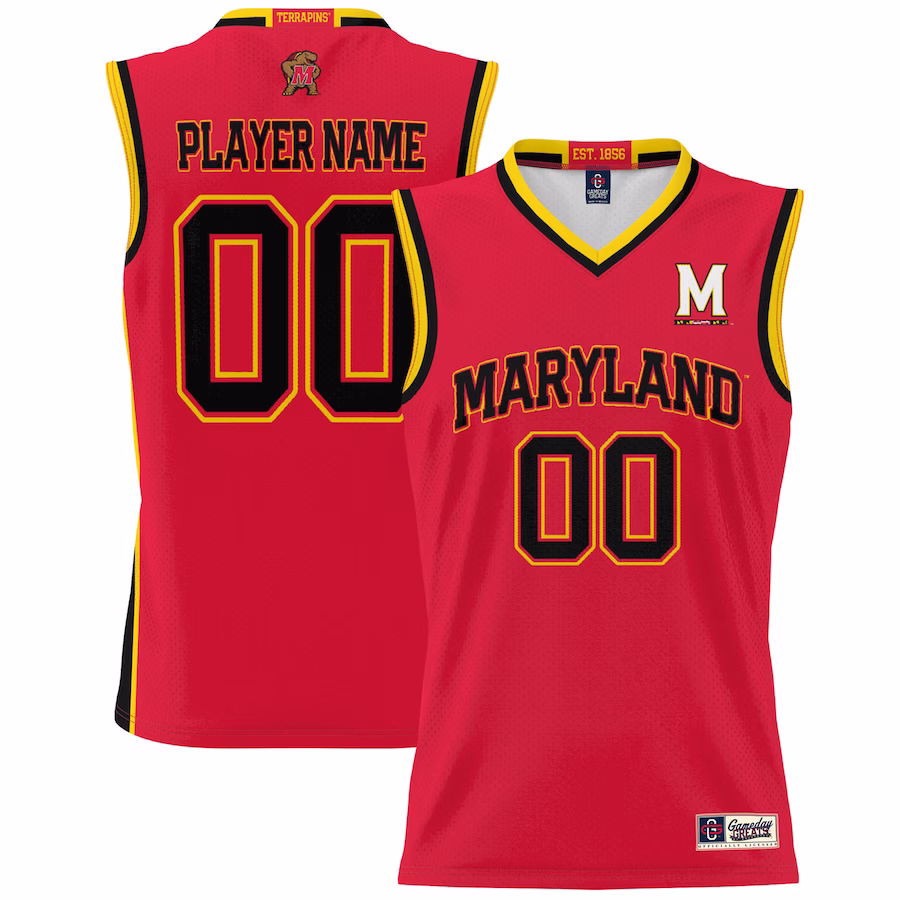 Maryland Terrapins GameDay Greats NIL Pick-A-Player Basketball Jersey - Red - U-jersey