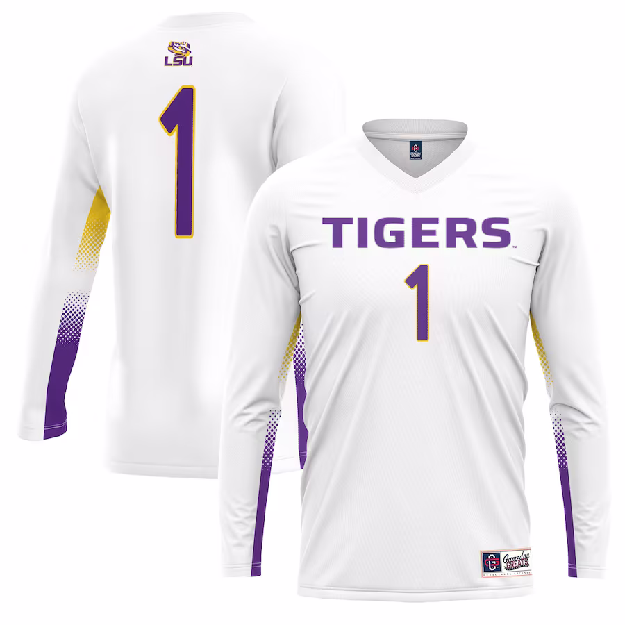 #1 LSU Tigers GameDay Greats Youth Lightweight Women's Volleyball Jersey - White - U-jersey