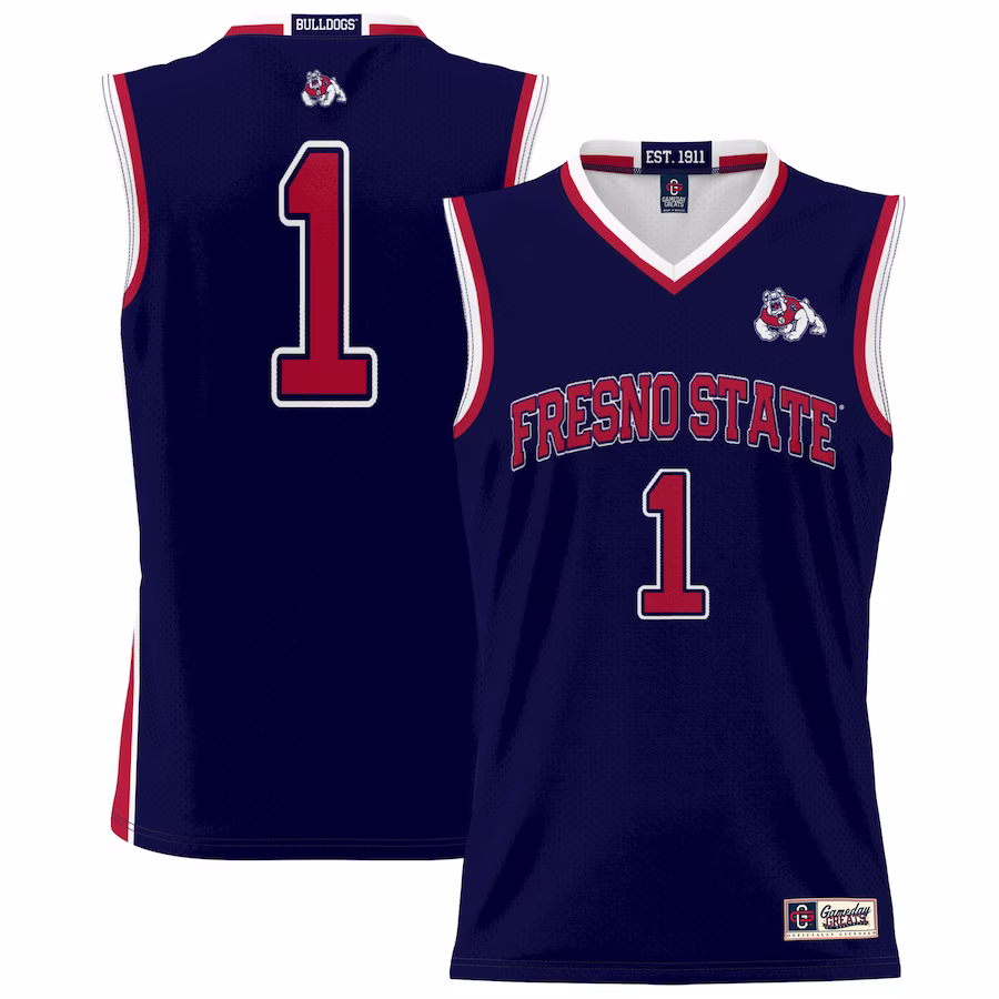 #1 Fresno State Bulldogs GameDay Greats Youth Lightweight Basketball Jersey - Navy - U-jersey